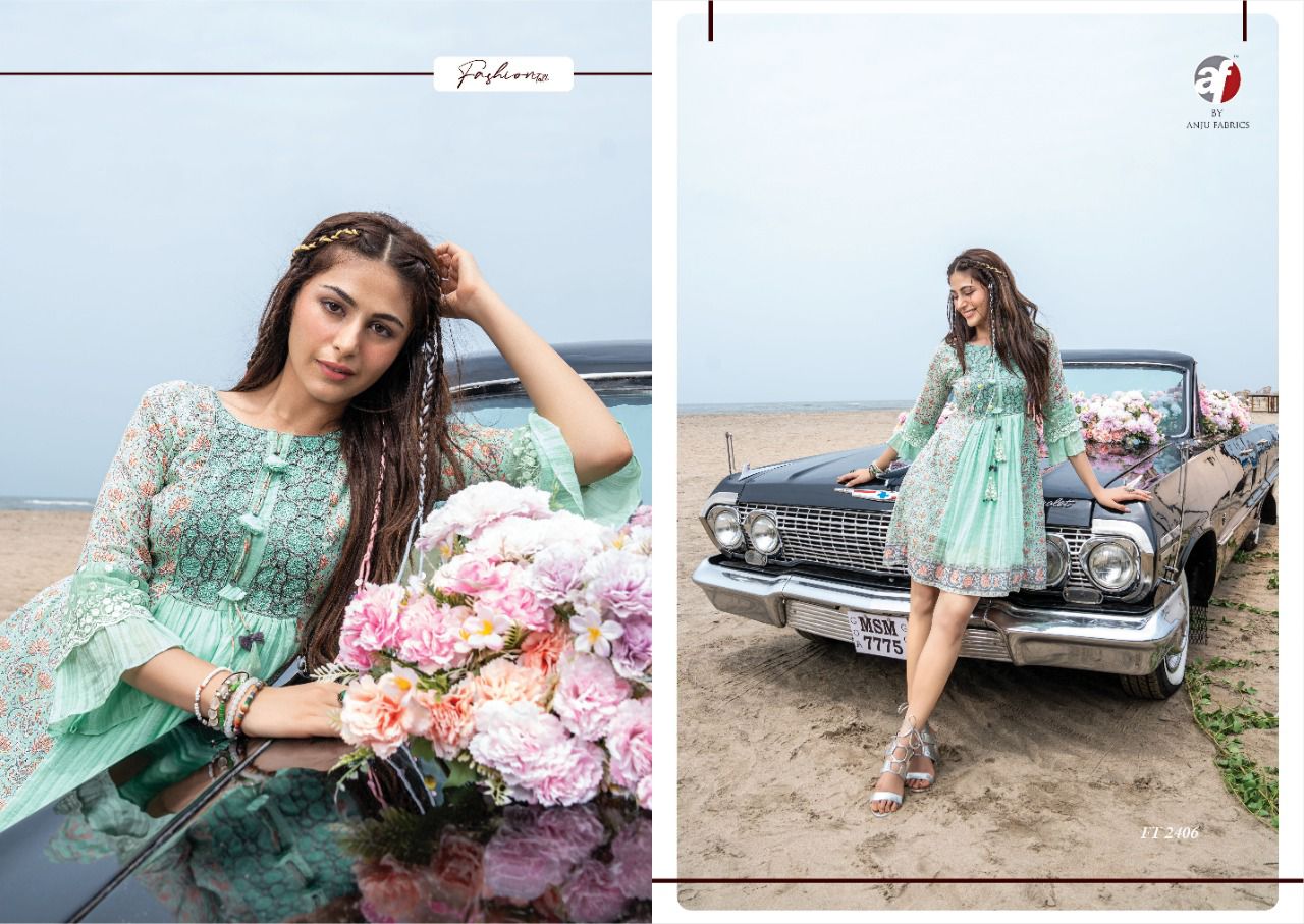 Fashion Talk New Stylish Designer Fancy Party Wear Cotton Latest Kurtis Collection